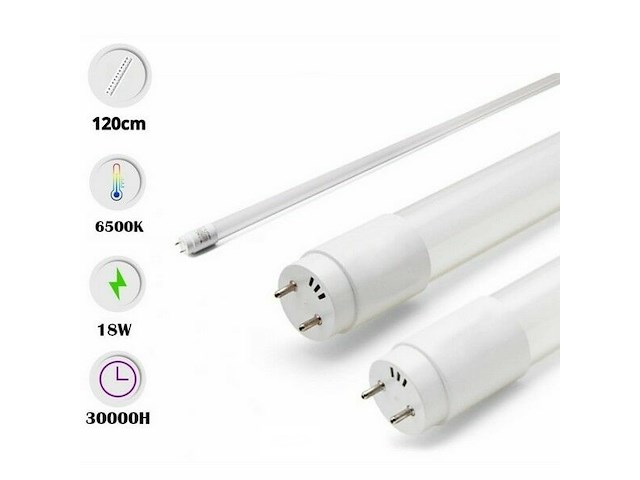 T8 led buizen – 18w – 120cm – 6500k koud wit – (x60) - afbeelding 3 van  6