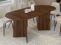 Table à manger extensible 160-200cm effet noyer - afbeelding 1 van  11