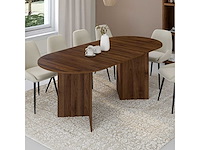Table à manger extensible 160-200cm effet noyer - afbeelding 4 van  11