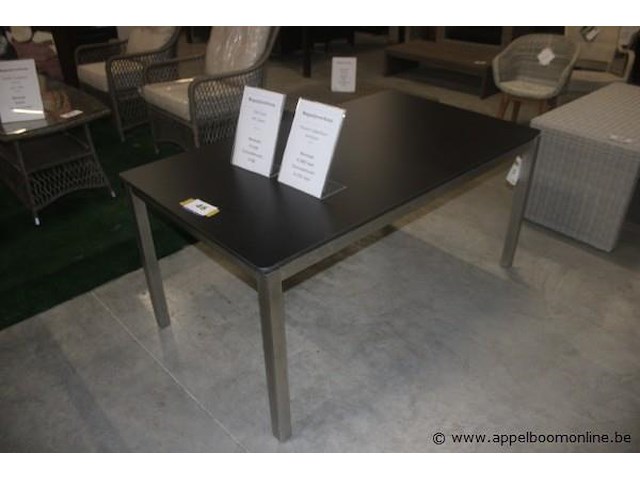 Tafel - jumi tafelframe inox 160x90 + hpl black - afbeelding 1 van  2
