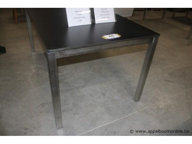 Tafel - jumi tafelframe inox 160x90 + hpl black - afbeelding 2 van  2