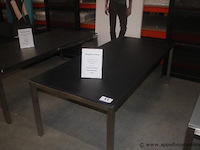 Tafel - tafelblad glas 10mm 220x100cm lichtgrijs | jumi tafelframe inox - afbeelding 1 van  2
