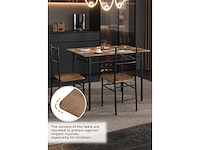 Tafel- en stoelenset voor 4 personen, rustiek bruin en zwart - afbeelding 6 van  10