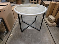 Tafel 100cm metalen poot met wooden top