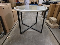 Tafel 100cm metalen poot met wooden top - afbeelding 2 van  6