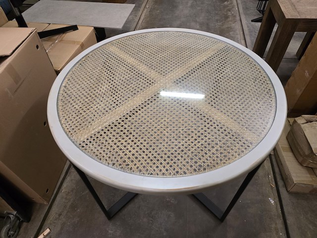 Tafel 100cm metalen poot met wooden top - afbeelding 3 van  6