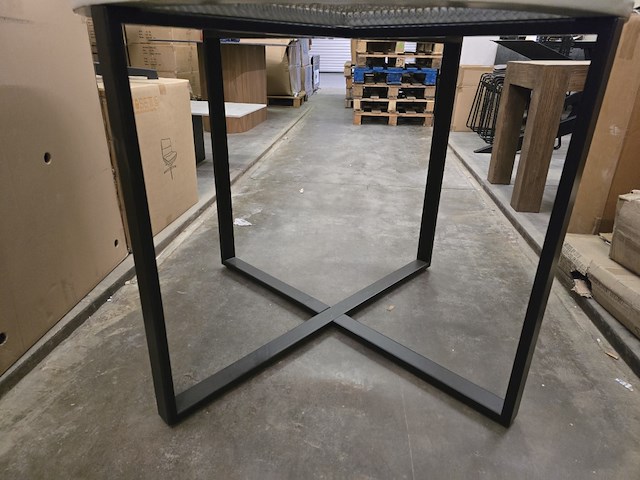 Tafel 100cm metalen poot met wooden top - afbeelding 5 van  6