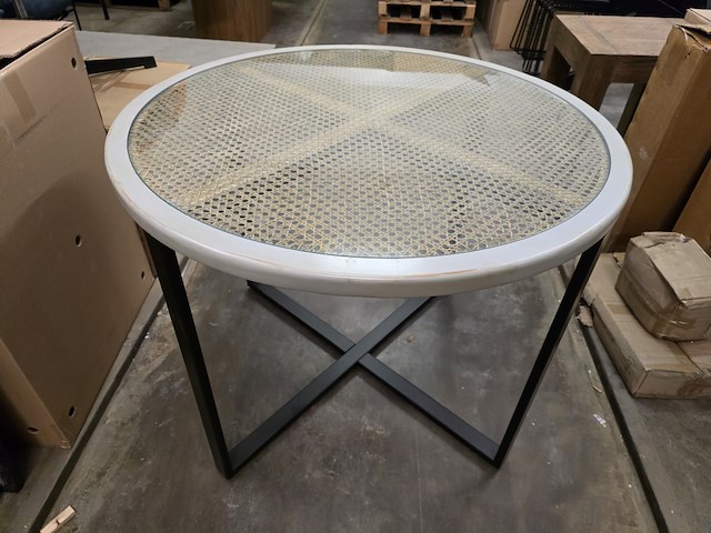 Tafel 100cm metalen poot met wooden top - afbeelding 6 van  6