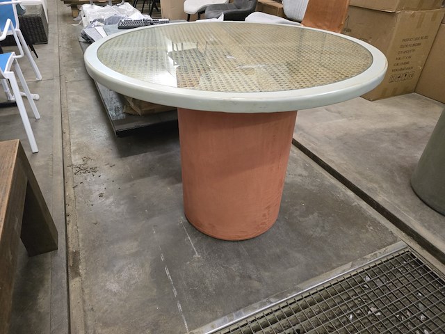 Tafel 100cm mortex poot met wooden top - afbeelding 1 van  6