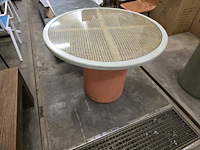 Tafel 100cm mortex poot met wooden top - afbeelding 2 van  6