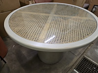 Tafel 100cm mortex poot met wooden top - afbeelding 4 van  7