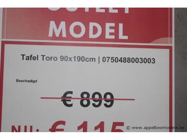 Tafel 90x190cm toro 30042cha charcoal - afbeelding 2 van  2