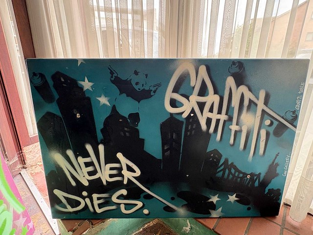 Tafel blad art graffiti kunstwerk - afbeelding 1 van  2
