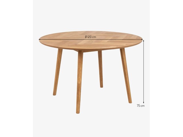 Tafel eik fineer diameter 120cm - afbeelding 1 van  3