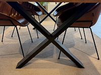 Tafel eik met metalen poot - castle line - afbeelding 1 van  3
