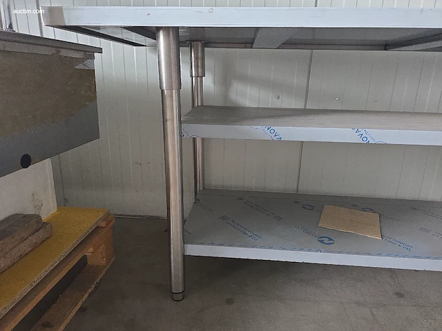 Tafel in inox met 2 ondertabletten nn - afbeelding 3 van  4