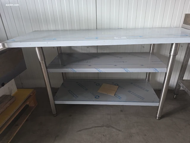 Tafel in inox met 2 ondertabletten nn - afbeelding 4 van  4