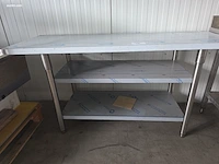 Tafel in inox met 2 ondertabletten nn - afbeelding 4 van  4