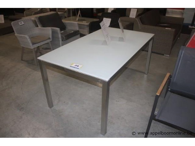 Tafel jumi 160x90 + glastop white 160x+90 - 10mm - afbeelding 1 van  2