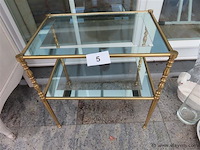 Tafel messing glazen blad - afbeelding 1 van  3