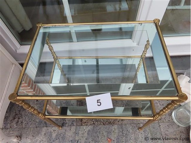 Tafel messing glazen blad - afbeelding 2 van  3