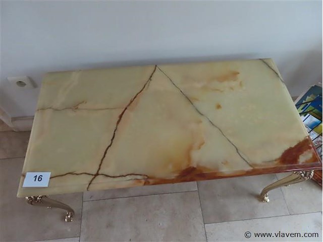 Tafel messing met onyx blad - afbeelding 3 van  3