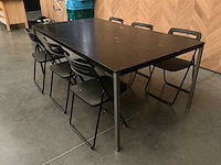 Tafel met 6 klapstoelen - afbeelding 2 van  5