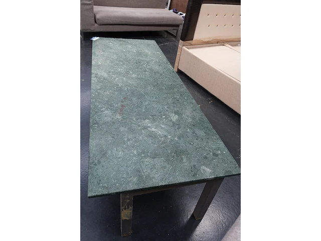 Tafel met groen marmeren blad 190x70 cm - afbeelding 4 van  5