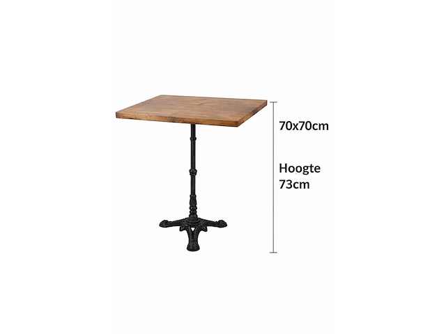 Tafel met metalen voet (1 stuk) - afbeelding 1 van  1