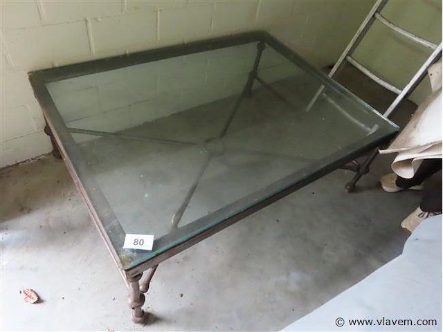 Tafel metaal glazen blad - afbeelding 1 van  3