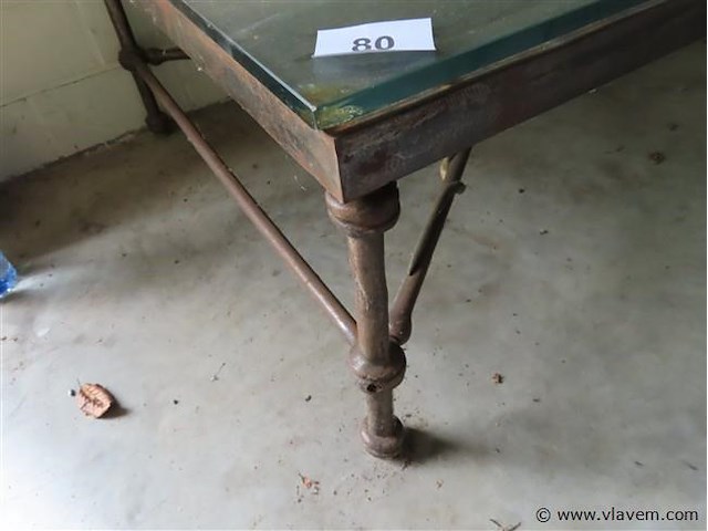 Tafel metaal glazen blad - afbeelding 2 van  3