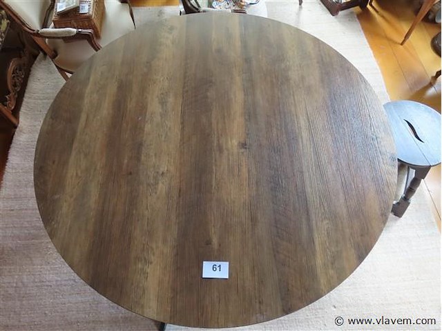 Tafel rond diam 120cm h75 metalen poot - afbeelding 2 van  3