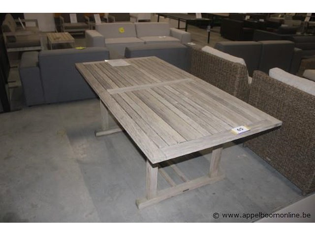 Tafel teak verweerd 194x100cm - afbeelding 1 van  2