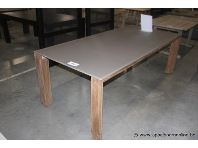 Tafelblad bianca 220x100cm uitvoering- gtp - glas taupe | tafelonderstel tristan - afbeelding 1 van  1