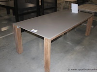 Tafelblad bianca 220x100cm uitvoering- gtp - glas taupe | tafelonderstel tristan - afbeelding 1 van  1