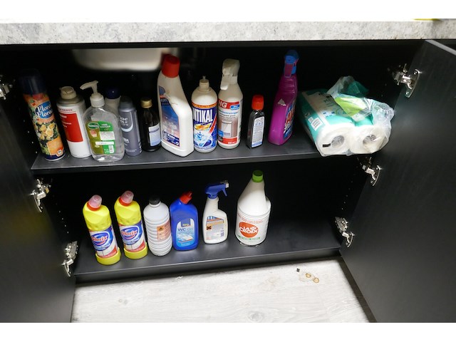 Tafelfrigo & onderhoudsmateriaal & inhoud keukenkasten - afbeelding 12 van  15