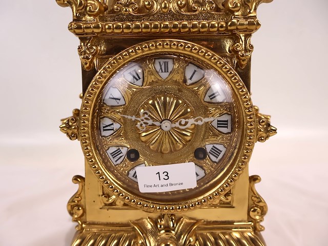 Tafelklok pendule met emaile - afbeelding 11 van  17