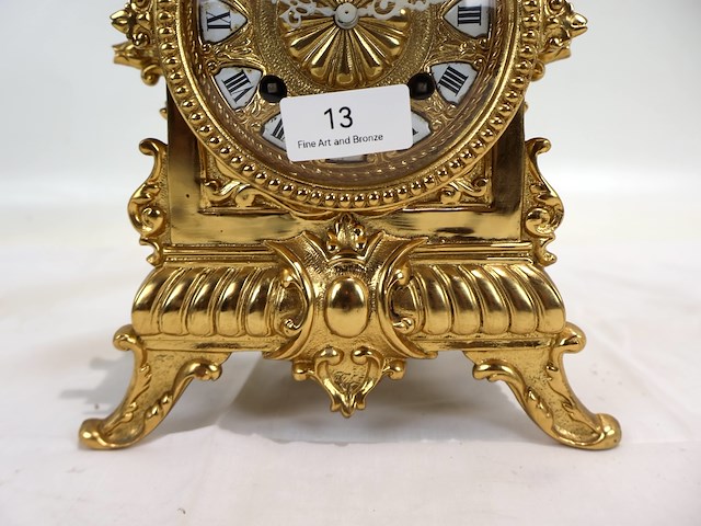 Tafelklok pendule met emaile - afbeelding 12 van  17