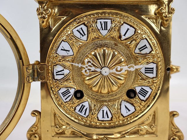 Tafelklok pendule met emaile - afbeelding 13 van  17