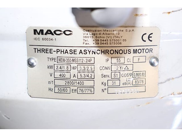 Tafelmetaal kettingzaag macc new 350 edv - afbeelding 6 van  20