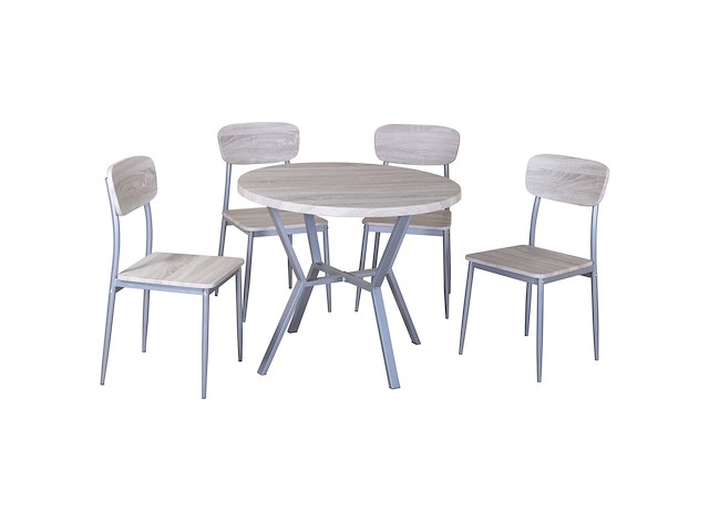 Tafelset rouen, 4 stoelen - sonoma eik decor - afbeelding 1 van  1