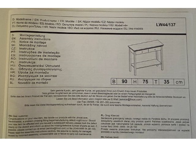 Tafeltje met lades - afbeelding 3 van  6