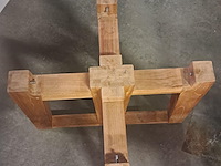 Tafelvoet in teak(zwaar) h 740 mm onderkant voet b 800 mm bovenkant b 550 mm - afbeelding 2 van  4