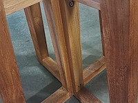 Tafelvoet in teak(zwaar) h 740 mm onderkant voet b 800 mm bovenkant b 550 mm - afbeelding 3 van  4