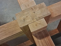 Tafelvoet in teak(zwaar) h 740 mm onderkant voet b 800 mm bovenkant b 550 mm - afbeelding 4 van  4