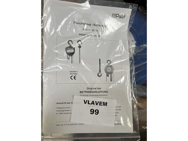 Takel, max. cap: 5.000 kg - afbeelding 1 van  3