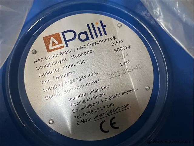 Takel, max. cap: 5.000 kg - afbeelding 3 van  3