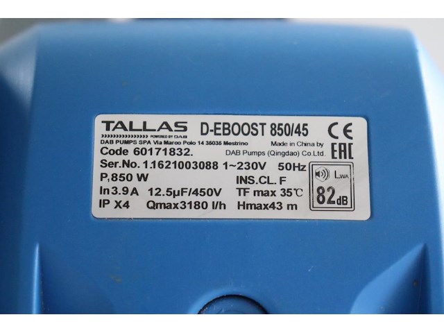 Tallas d-jet 850 beregeningspomp - afbeelding 4 van  4