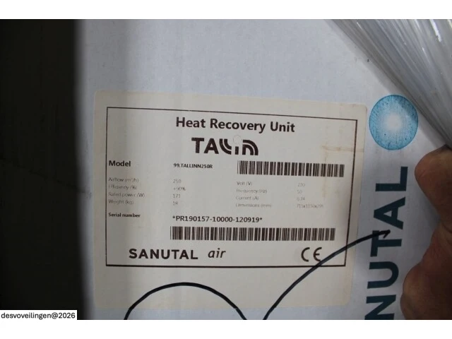 Tallinn ventilatie unit 250r - afbeelding 3 van  3