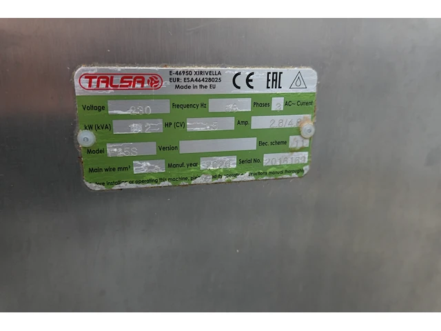Talsa f25s vulmachine (worstenvuller) 20 liter (2020) - afbeelding 6 van  10